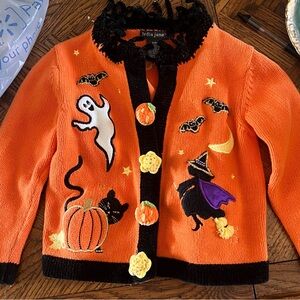 Lydia Jane Kids Halloween Sweater - Orange & Black